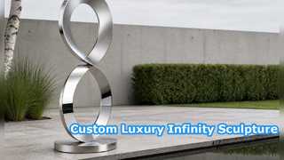 Patung Lingkaran Infinity Stainless Steel Dipoles Cermin Kustom