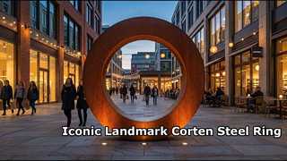 Patung Cincin Baja Corten yang Monumental