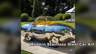 patung mobil stainless steel