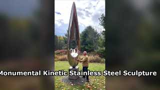 Patung Baja Tahan Karat Kinetik Monumental
