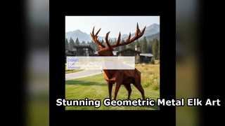Patung Taman Rusa Logam Geometris Ukuran Hidup Kustom