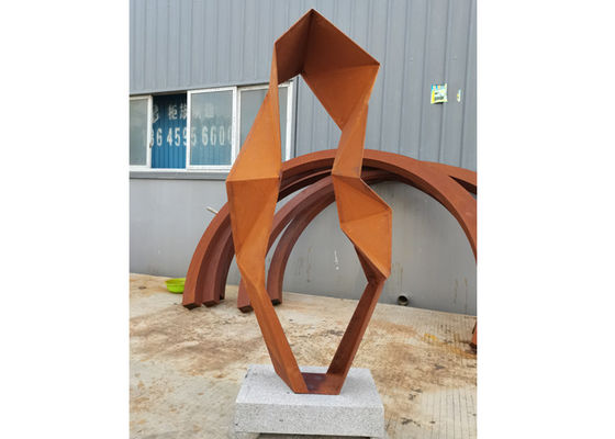 Harga yang bagus Patung Baja Corten Luar Ruang Modern Abstrak Patung Seni Logam Taman on line