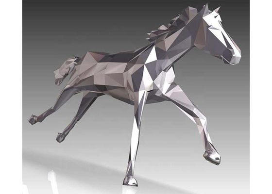 Harga yang bagus Plaza Atau Dekorasi Taman Patung Kuda Stainless Steel Matt Selesai 180cm on line