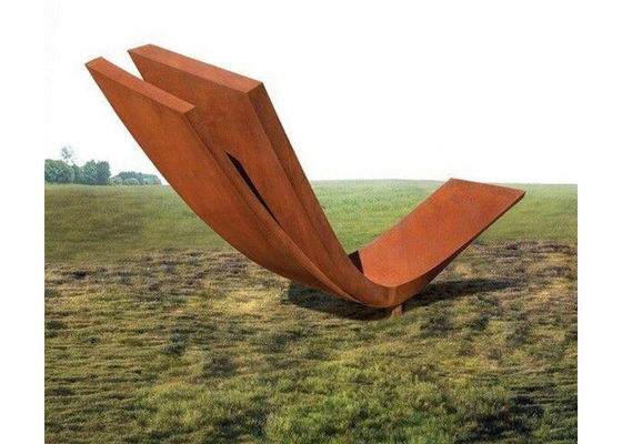 Harga yang bagus Dekorasi Taman Corten Steel Bend Sculpture Regular Size Panjang 300cm on line
