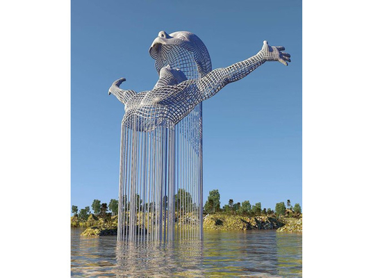 Harga yang bagus Air Mancur Patung Dekorasi Luar Ruangan Modern 316 Stainless Steel on line