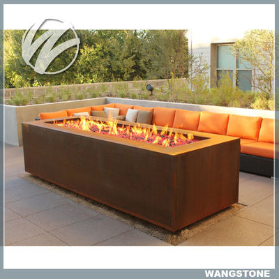 Harga yang bagus Multi Fungsi Corten Steel Fire Pit Rectangle Metal Garden Fire Pit Metal Sculpture on line
