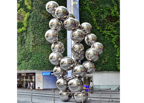 Harga yang bagus Besar Landscape Dekoratif Stainless Steel Mirror Balls Sculpture on line