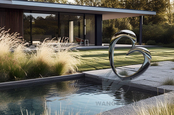 Harga yang bagus Taman Taman Seni Modern Cermin Pulit Cinta Hati Patung on line