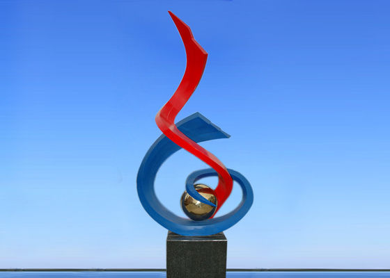 Harga yang bagus 2,4 m Patung Obor Pembakaran Dicat Logam Untuk Plaza / Square Dekorasi on line