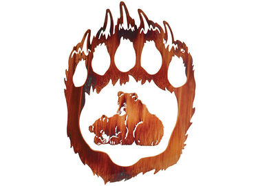 Harga yang bagus Dua Playful Bear Cubs Unik Metal Wall Art, Metal Wall Decor Sculpture on line