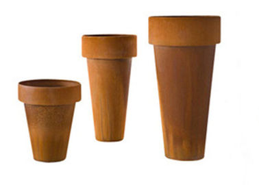 Harga yang bagus Logam Presisi Tinggi Corten Steel Planter Bentuk Kolom Ukuran Yang Berbeda on line