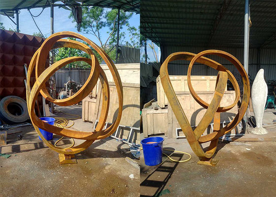 Harga yang bagus Dekorasi Taman umum Corten Steel Patung Taman Besar 120cm Tinggi on line