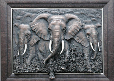 Harga yang bagus Patung Logam Seni Dinding / Perunggu Gajah Bas Relief Multi Fungsi on line