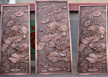 Harga yang bagus Bronze Lotus Flower Bas Relief Plak Untuk Dekorasi Dinding Seni Publik on line