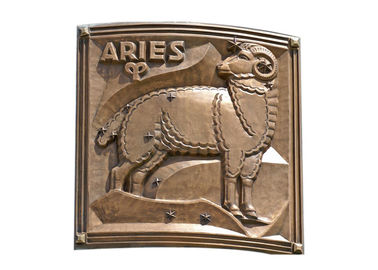Harga yang bagus Aries Bronze Relief Logam Kontemporer Untuk Dekorasi Luar Ruangan / Dalam Ruangan on line