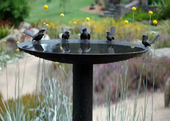 Harga yang bagus Ukuran Hidup Metal Casting Bronze Bird Bath Bowl Statue Garden Sculpture on line