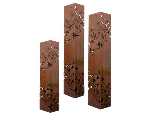 Harga yang bagus Ukuran Custom Rusted Metal Art Taman Corten Lampu Baja on line