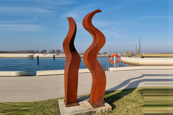 Harga yang bagus Taman Corten Baja Landmark Kontemporer Sowelu Hum Patung on line