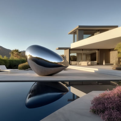 Harga yang bagus Mirror Polished Modern Stainless Steel Outdoor Abstrak Patung Design Kedatangan on line