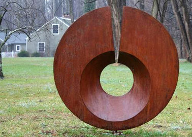 Harga yang bagus Rusty Monumental Corten Steel Sculpture, Patung Logam Taman Abstrak on line