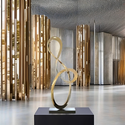 Harga yang bagus Modern Stainless Steel Abstrak Patung Custom Plated Interior Metal Art on line