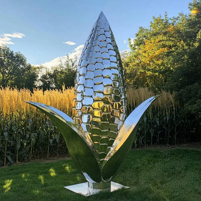 Harga yang bagus Perhiasan Luar Ruangan Logam Mewah Patung Jagung Baja Berkualitas on line