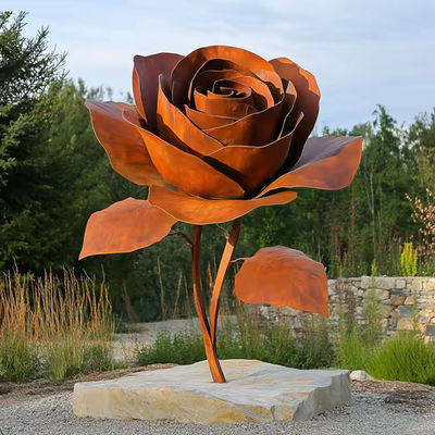 Harga yang bagus Dekorasi Taman Sculpture Bunga Baja Perhiasan on line