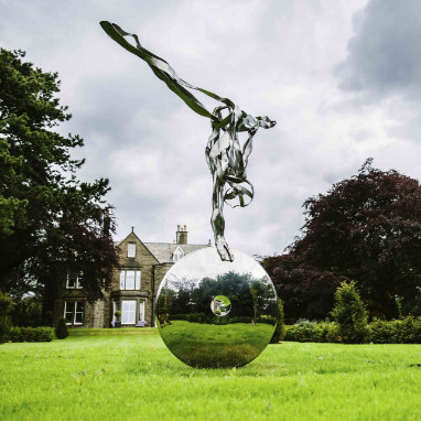 Harga yang bagus Hotel Lobby Rumah Dekorasi Sumber Pabrik Custom Stainless Steel Figuratif Patung Patung on line