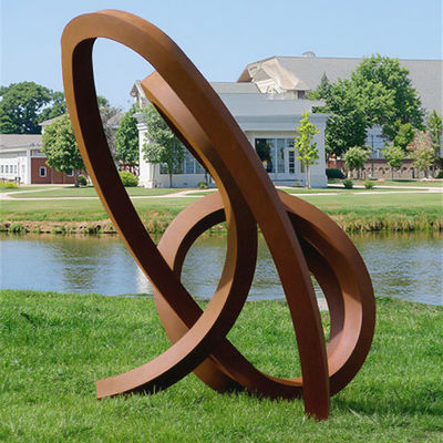 Harga yang bagus Rusty Weathering Seel Metal Abstrak Seni Taman Patung Luar Ruangan on line