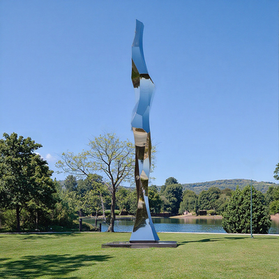 Custom Polished Modern Art Geometric Garden Stainless Steel Outdoor Sculpture