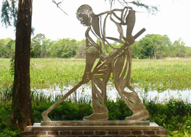 Harga yang bagus Stainless Steel terbuka patung logam, patung patung logam untuk dekorasi publik on line