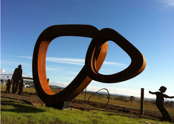 Harga yang bagus Polygon Kustom Desain Patung Baja Corten, Patung-Patung Taman Berkarat Untuk Dekorasi on line