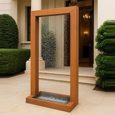 Harga yang bagus Dinding Tirai Hujan Baja Corten | Patung Fitur Air Taman Tahan Cuaca (Perawatan Rendah · Seni Air Zen) on line