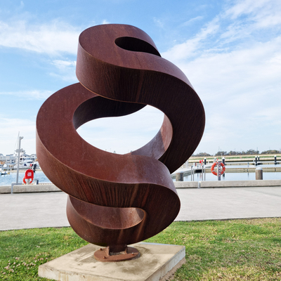 Harga yang bagus Patung Baja Pelapukan Pabrik Lanskap Logam Abstrak Patung Baja Corten untuk Dekorasi Taman on line