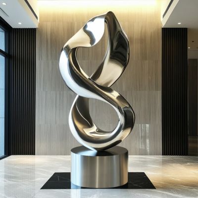 Harga yang bagus Contemporary Indoor/Outdoor Decoration Stainless Steel Infinity Loop Sculpture on line