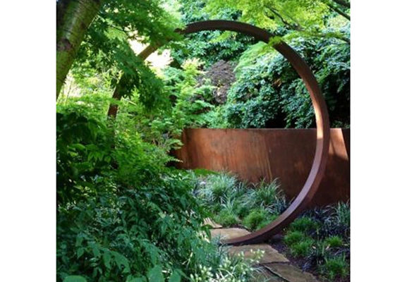 Harga yang bagus Dekorasi taman Logam Art Patung Corten Steel Rings Patung 200 cm Dia on line