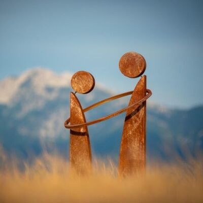 Harga yang bagus Corten Steel Sculpture Abstract Art for Outdoor/Garden Decoration Landscaping on line