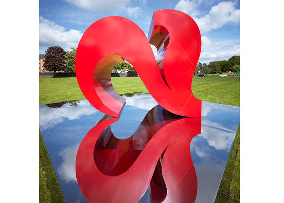 Harga yang bagus Warna Merah Dicat Patung-patung Taman Modern Dekorasi Kota Stainless Steel Berbentuk Hati on line