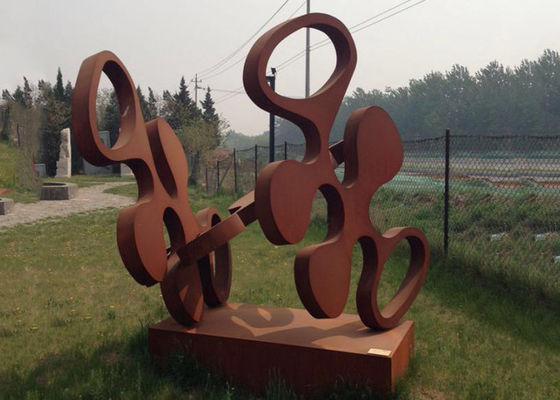 Harga yang bagus Seni Desain kontemporer Patung Baja Corten Rusty Metal Ornament Taman on line