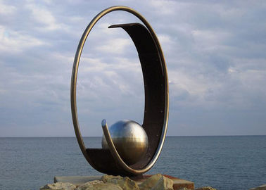 Harga yang bagus Stainless Steel Patung Taman Luar Ruangan Seni Patung Umum Dengan Sphere on line