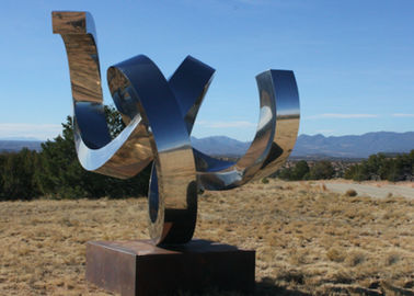 Harga yang bagus Dipoles Stainless Steel Abstrak Patung Ornamen Taman Logam Kontemporer on line