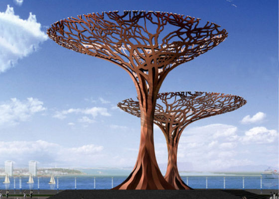 Harga yang bagus Perkotaan Landscape Rusty Garden Sculptures terbuka Metal Dragon Tree Sculpture on line