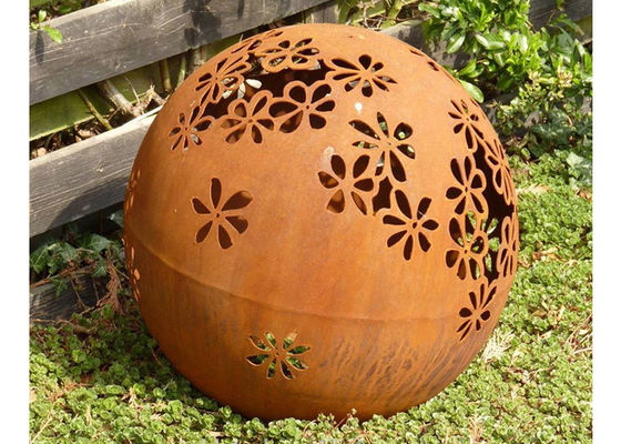Harga yang bagus Metal Garden Landscape Corten Steel Ball Sculpture Luar Ruangan Stabilitas Korosi on line