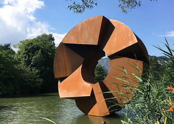 Harga yang bagus Tempa Corten Steel Sculpture, Urban Landscape Rusty Metal Sculpture on line