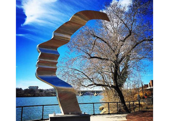 Harga yang bagus Abstrak terbuka Stainless Steel patung, Seniman patung wajah, Matt Finish on line