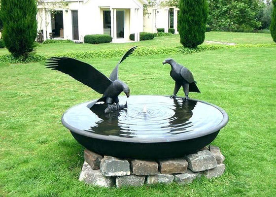 Harga yang bagus Elang antik Birdbath Bowl Patung Perunggu Taman Dekorasi Stabilitas Korosi on line