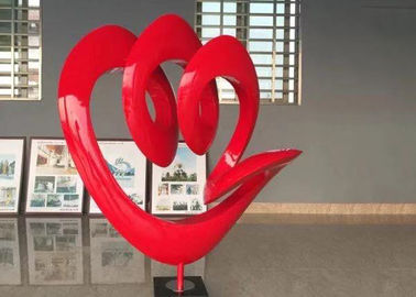 Harga yang bagus Red Large Art Urban Landscape Seni Patung Stainless Steel Dilukis Merah on line