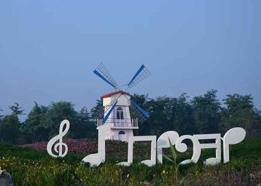 Harga yang bagus Modern Putih Painted Stainless Steel Patung Luar Catatan Musial on line