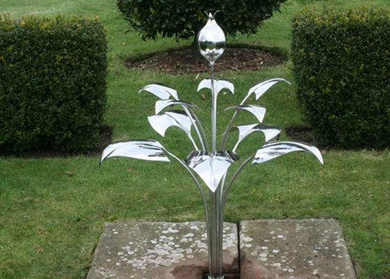 Harga yang bagus Modern Luar Art Stainless Steel Fabrikasi Patung Patung Bunga Taman on line