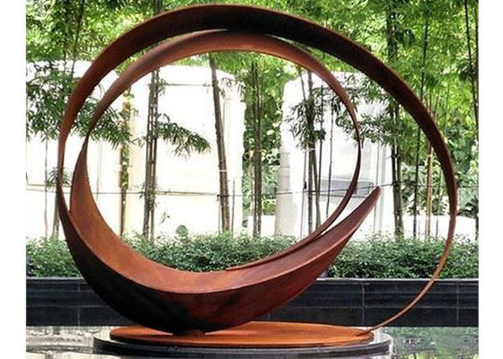 Harga yang bagus Patung-patung Kolam Taman Baja Corten Baja Berkarat Modern yang Menarik on line